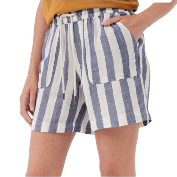 Pact Blue and White Bermuda Shorts Nautical Stripes Size Small - Picture 1 of 6